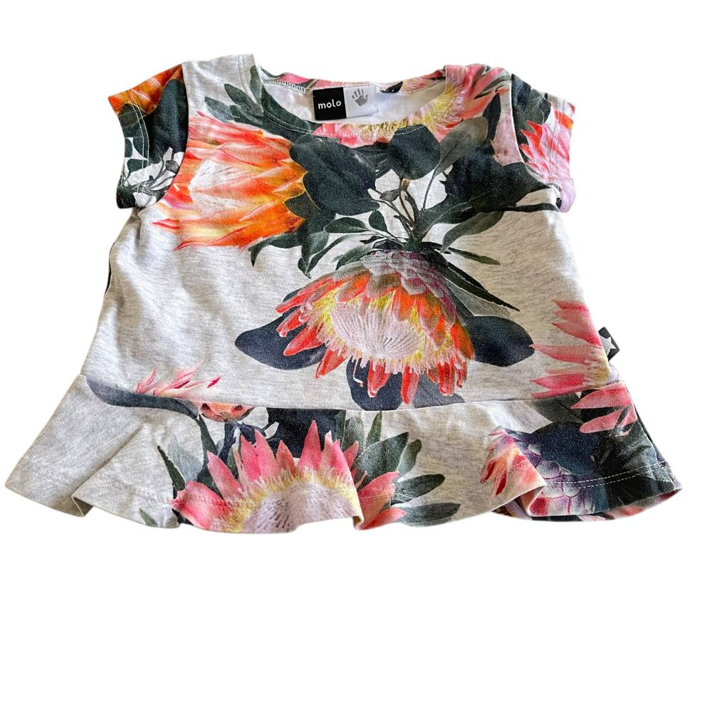 Molo Girls Sugar Flowers Robbin Poplum Tee 18-24 Months